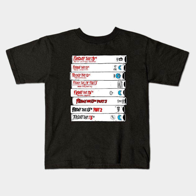 Jason VHS tapes collection Kids T-Shirt by Ibentmywookiee